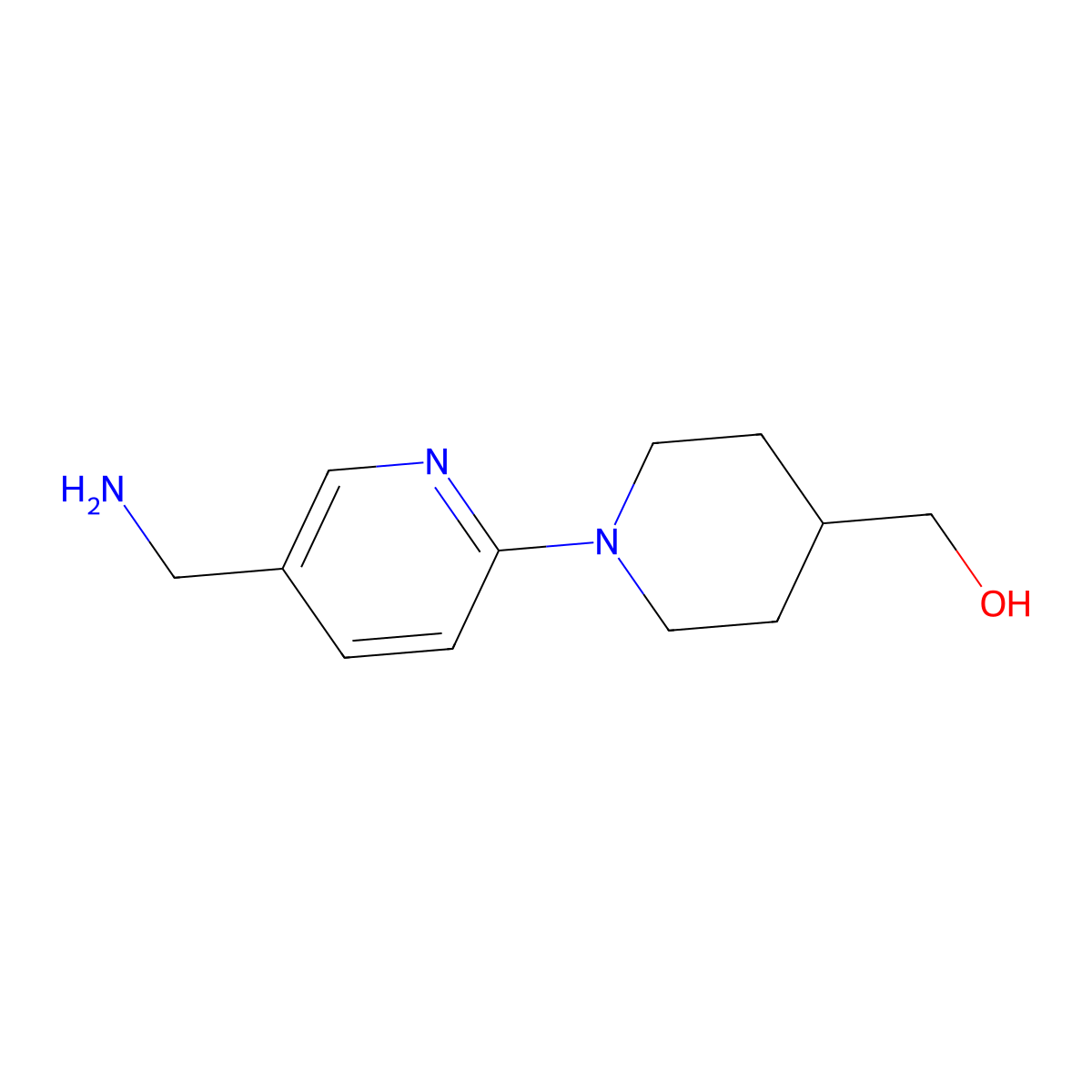 {1-[5-(Aminomethyl)pyridin-2-yl]piperidin-4-yl}methanol molecular structure, CAS 1094353-29-3