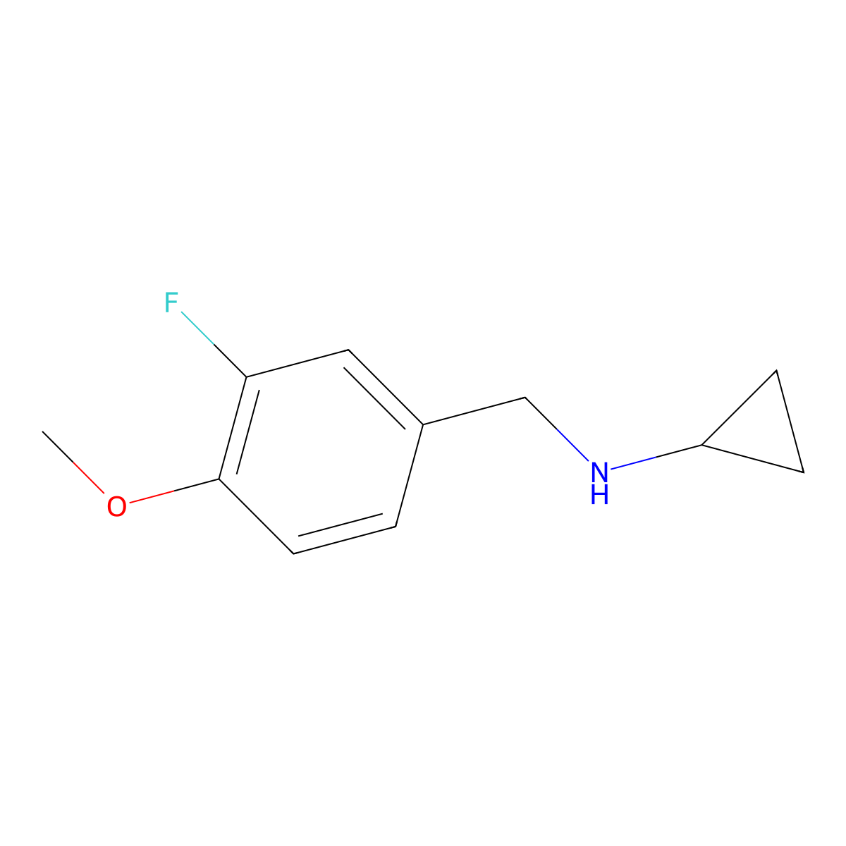 N-[(3-fluoro-4-methoxyphenyl)methyl]cyclopropanamine molecular structure, CAS 1094353-65-7