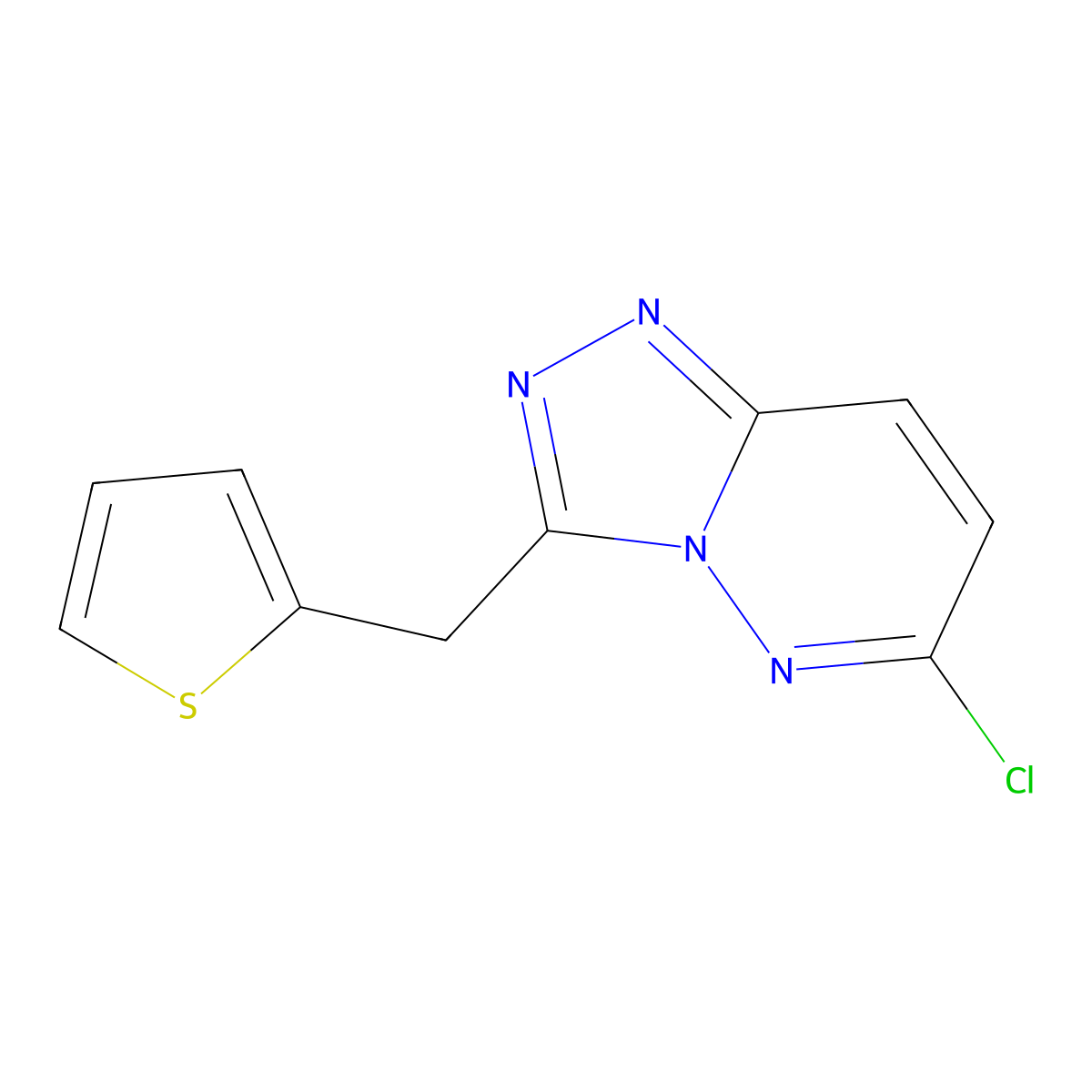 6-Chloro-3-(2-thienylmethyl)[1,2,4]triazolo[4,3-b]pyridazine molecular structure, CAS 1094354-50-3