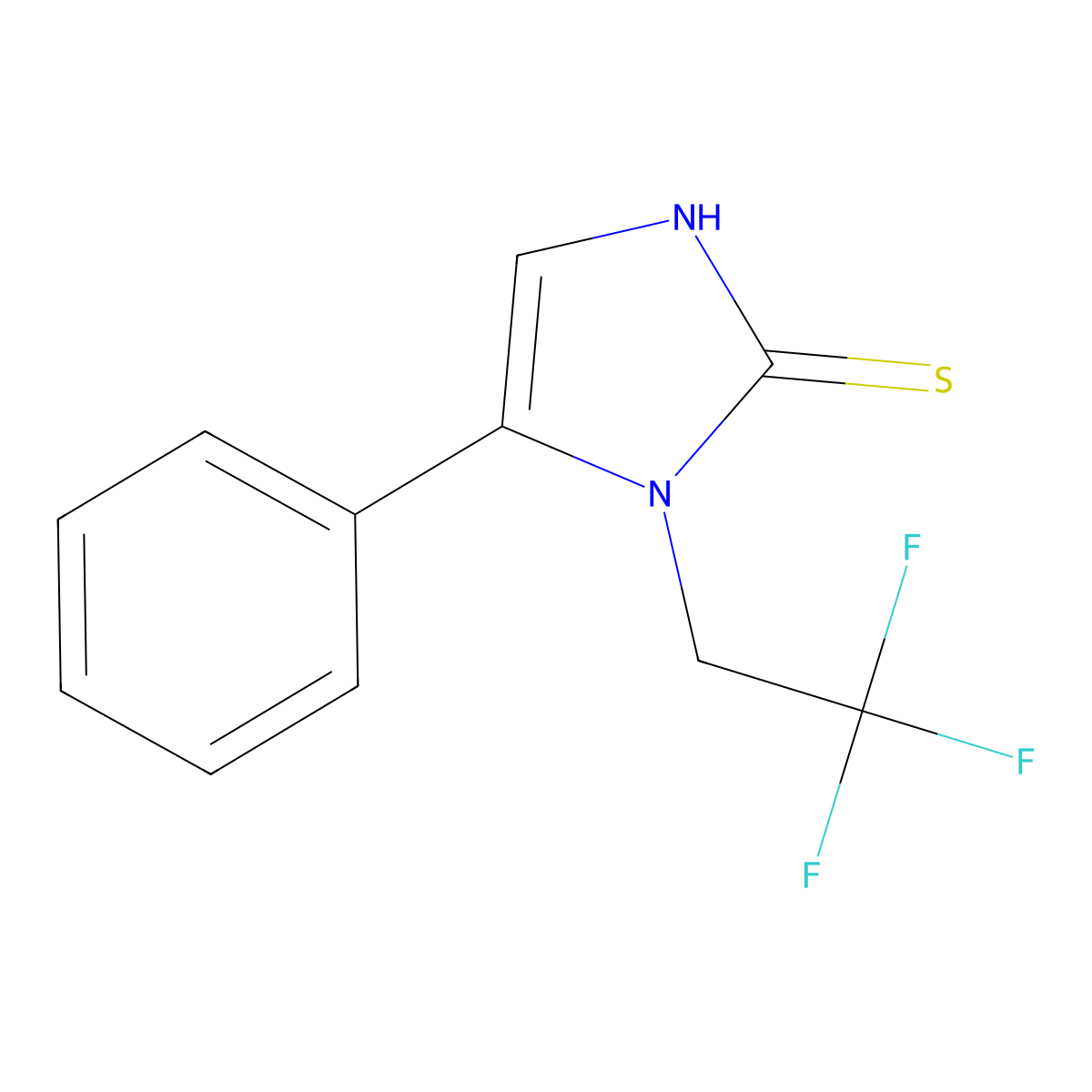 5-phenyl-1-(2,2,2-trifluoroethyl)-1H-imidazole-2-thiol molecular structure, CAS 1094354-75-2