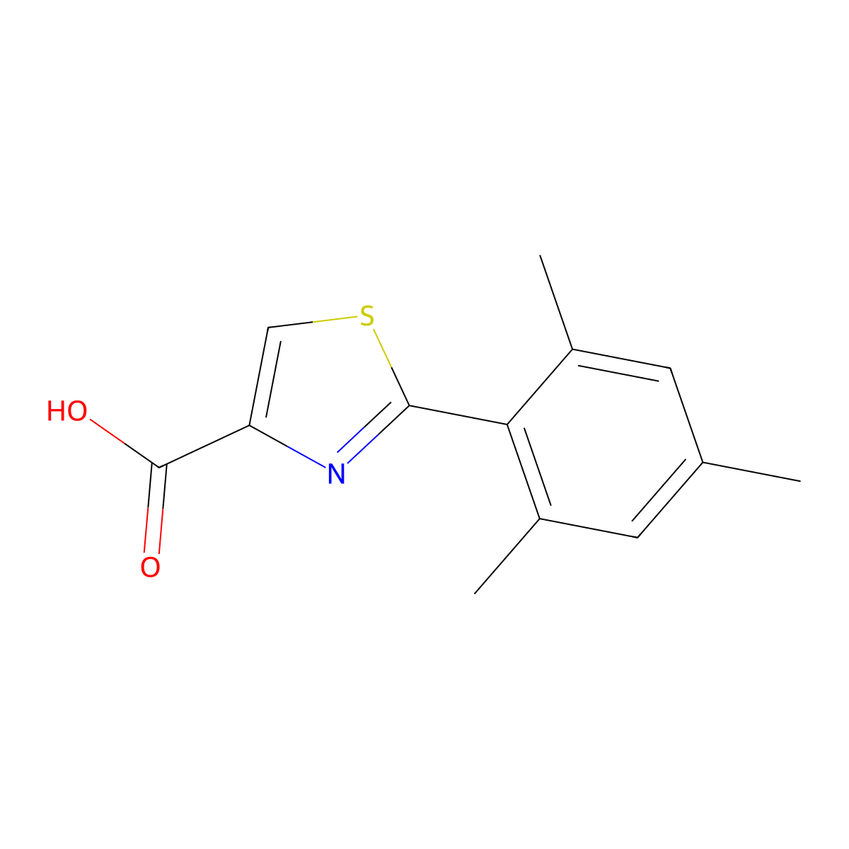 2-Mesitylthiazole-4-carboxylic acid molecular structure, CAS 1094355-51-7