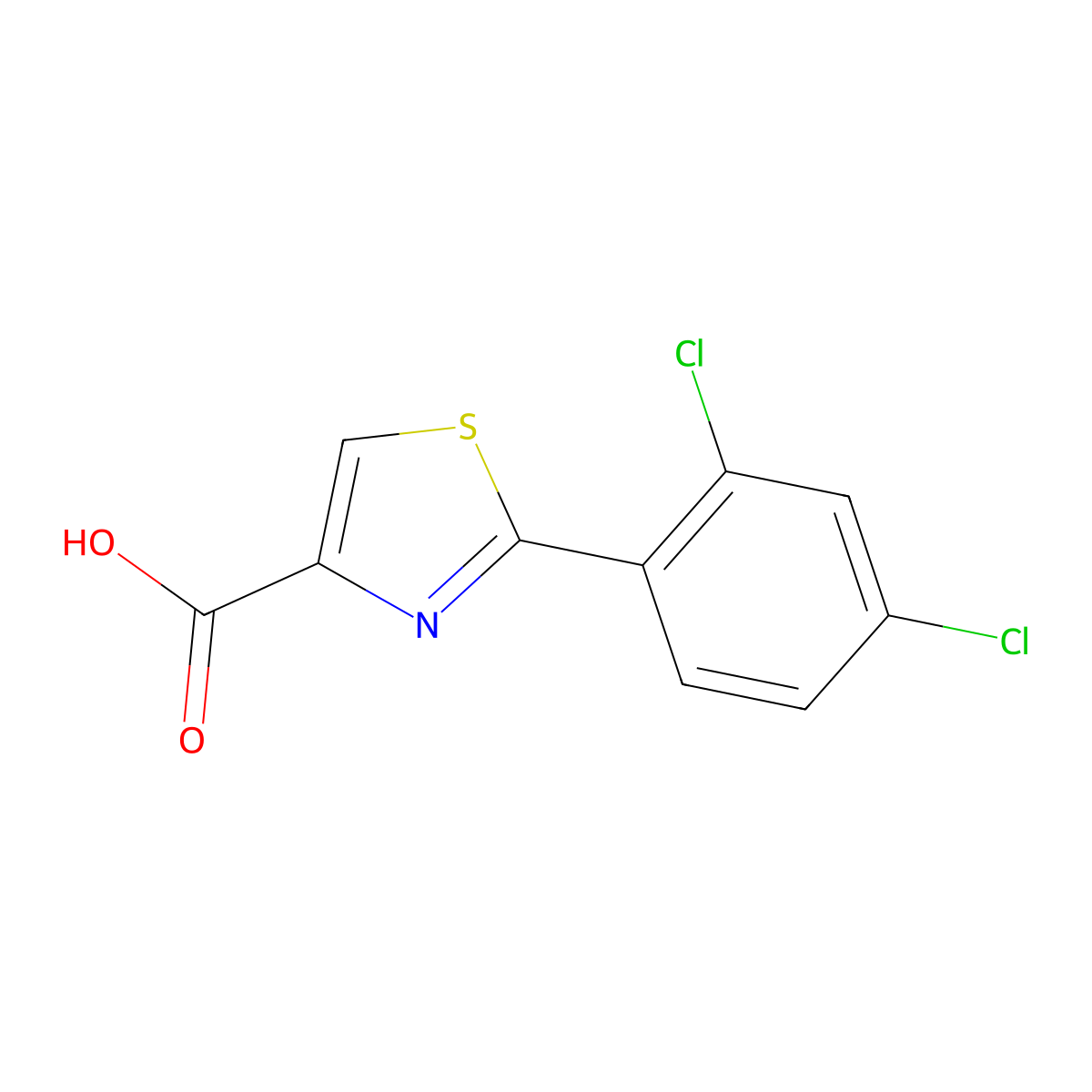 2-(2,4-Dichlorophenyl)thiazole-4-carboxylic acid molecular structure, CAS 1094355-53-9