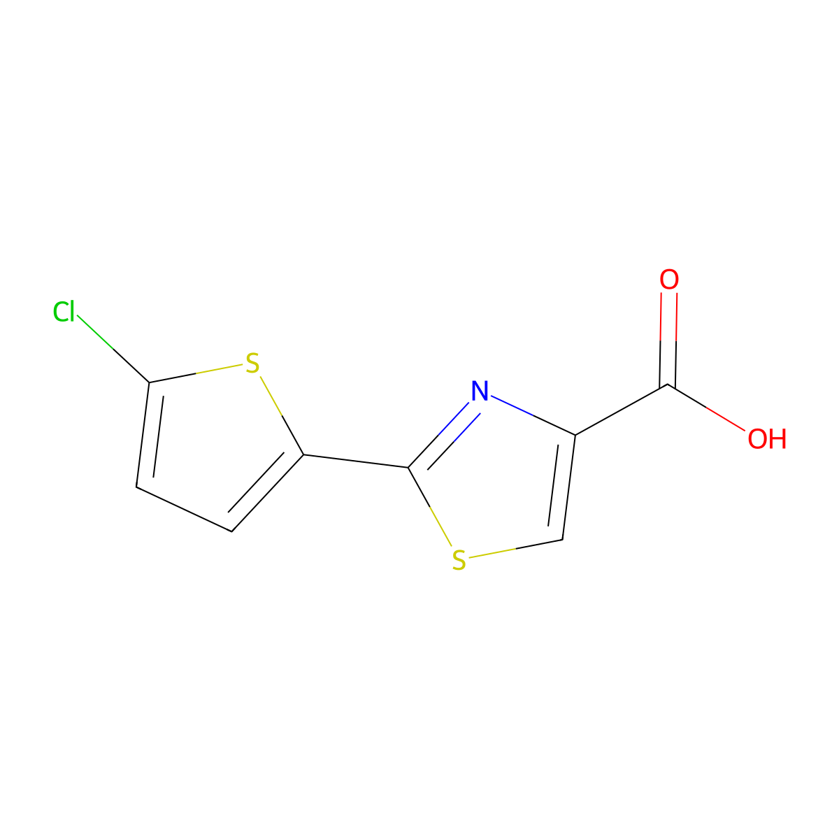 2-(5-Chloro-2-thienyl)-4-thiazolecarboxylic acid molecular structure, CAS 1094355-54-0