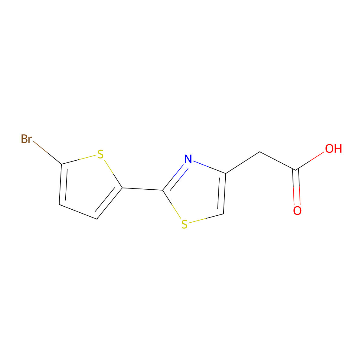2-[2-(5-Bromothiophen-2-yl)-1,3-thiazol-4-yl]acetic acid molecular structure, CAS 1094355-55-1