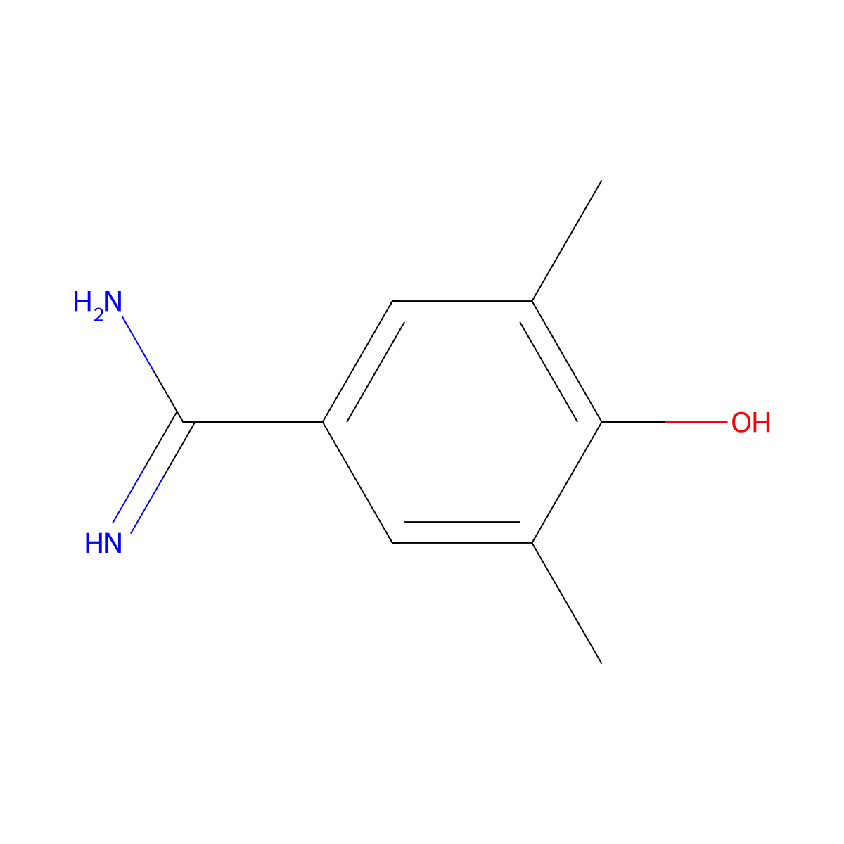 4-Hydroxy-3,5-dimethylbenzene-1-carboximidamide molecular structure, CAS 1094355-59-5