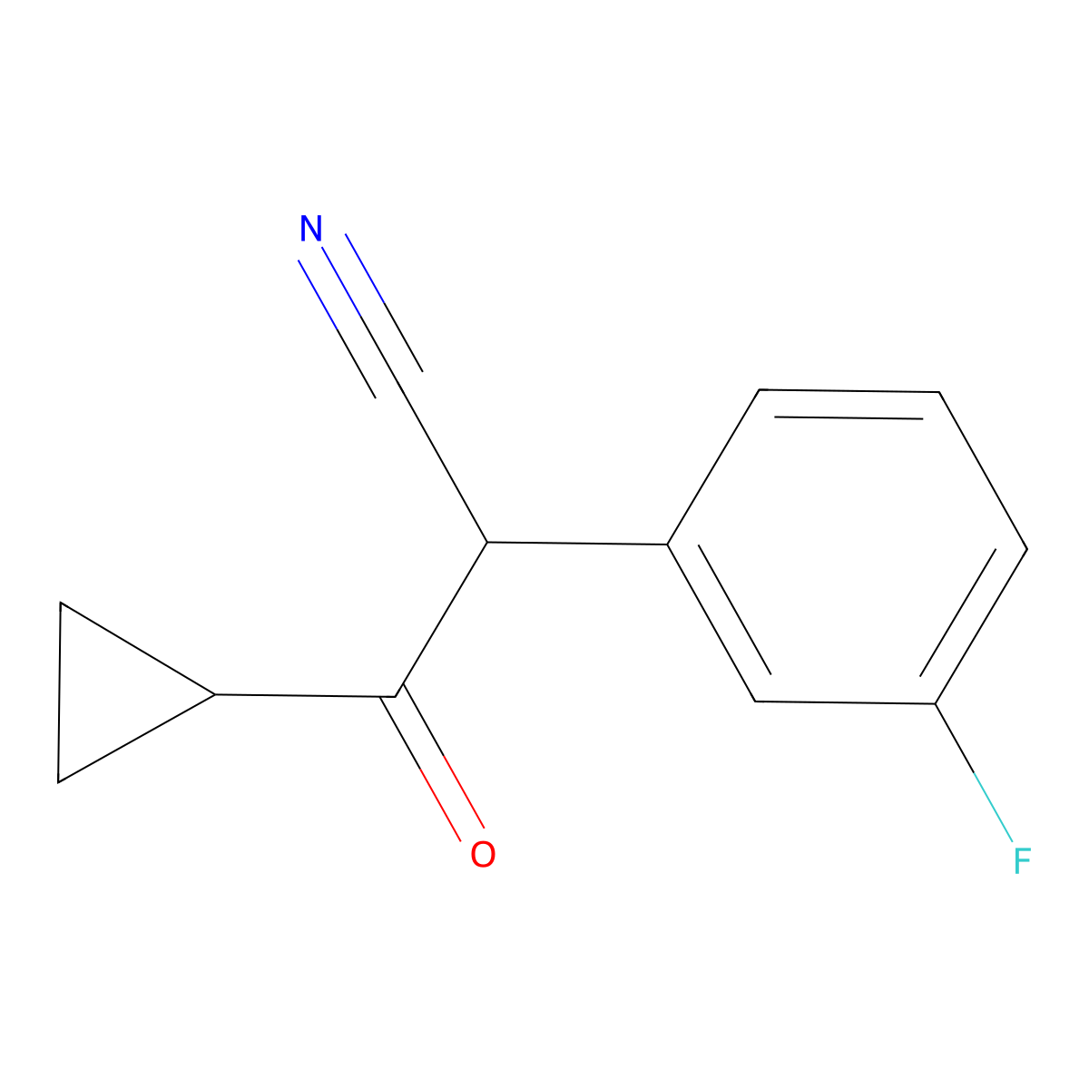 3-Cyclopropyl-2-(3-fluorophenyl)-3-oxopropanenitrile molecular structure, CAS 1094356-88-3