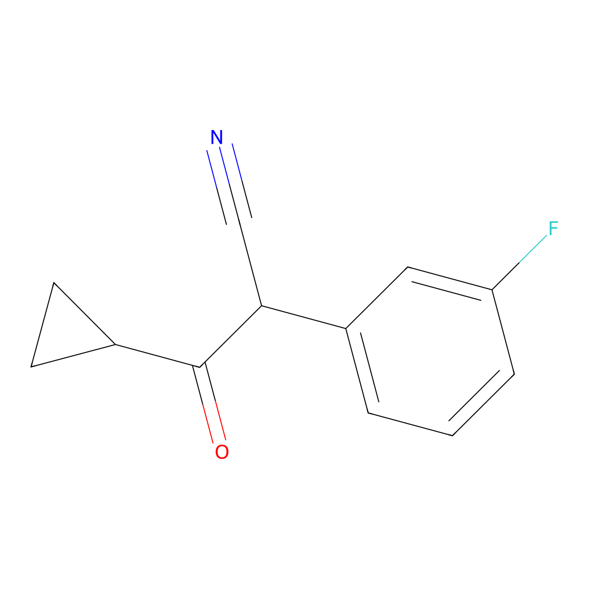3-Cyclopropyl-2-(3-fluorophenyl)-3-oxopropanenitrile molecular structure, CAS 1094356-88-3