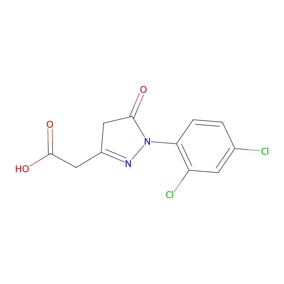 2-[1-(2,4-dichlorophenyl)-5-oxo-4,5-dihydro-1H-pyrazol-3-yl]acetic acid molecular structure, CAS 1094361-21-3