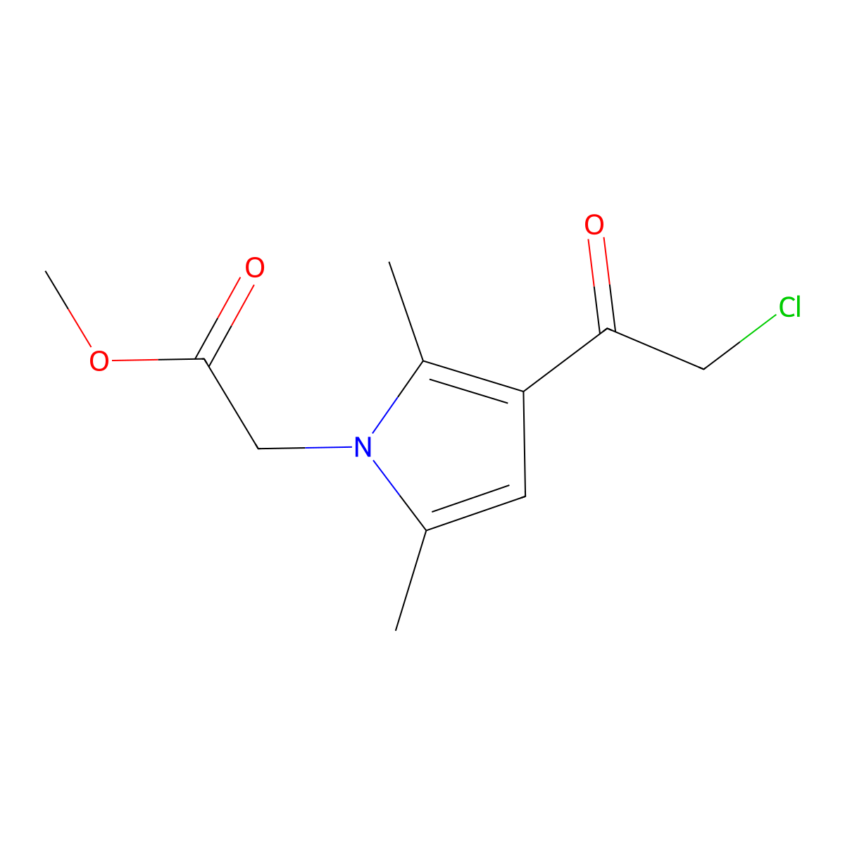 methyl 2-(3-(2-chloroacetyl)-2,5-dimethyl-1H-pyrrol-1-yl)acetate molecular structure, CAS 1094364-33-6