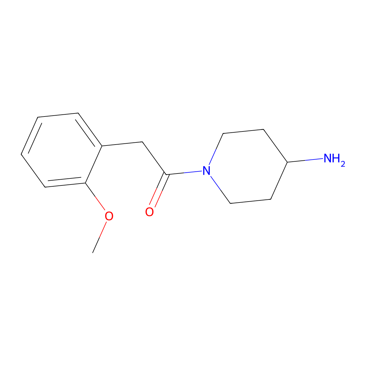 1-(4-Aminopiperidin-1-yl)-2-(2-methoxyphenyl)ethan-1-one molecular structure, CAS 1094366-31-0