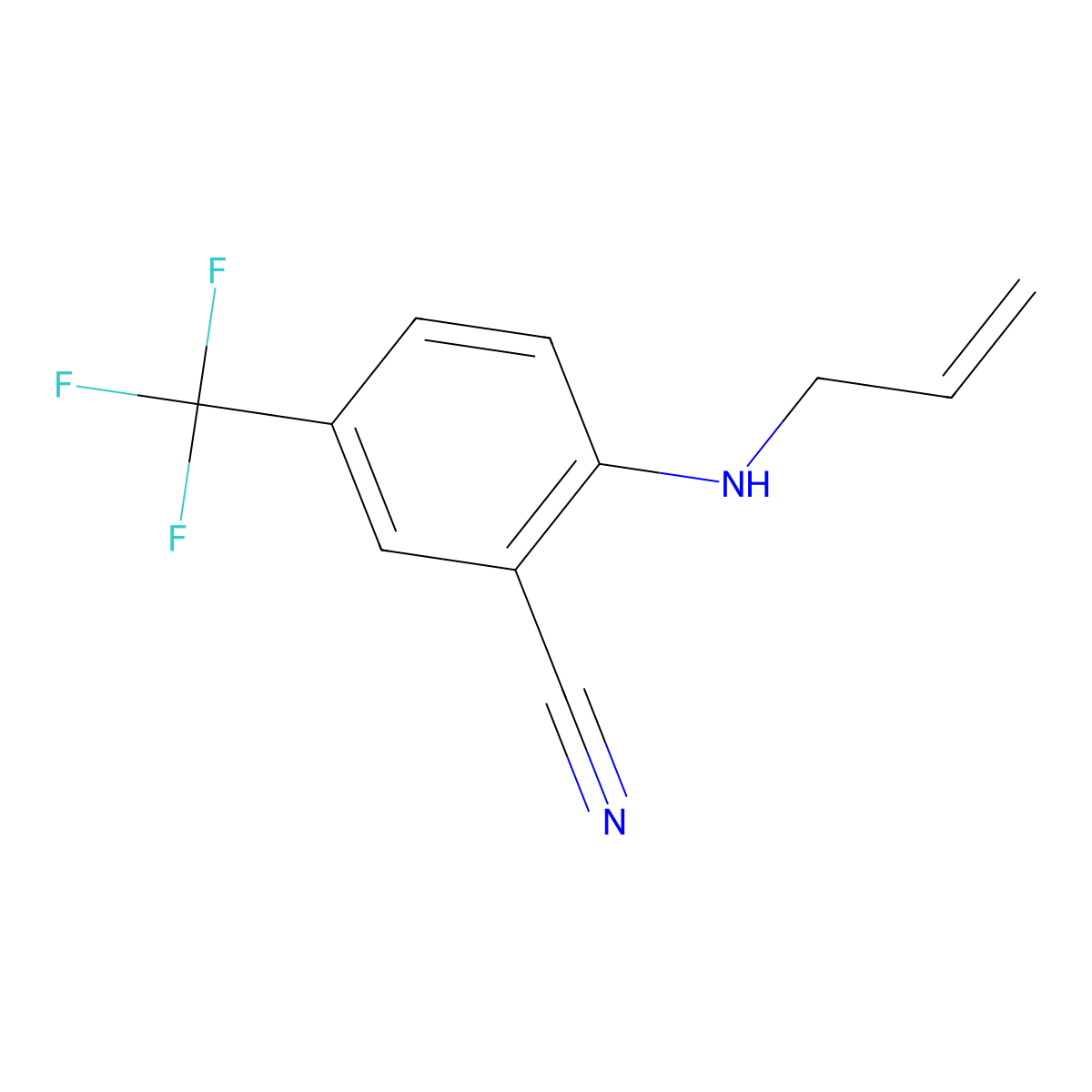 2-[(Prop-2-en-1-yl)amino]-5-(trifluoromethyl)benzonitrile molecular structure, CAS 1094368-50-9
