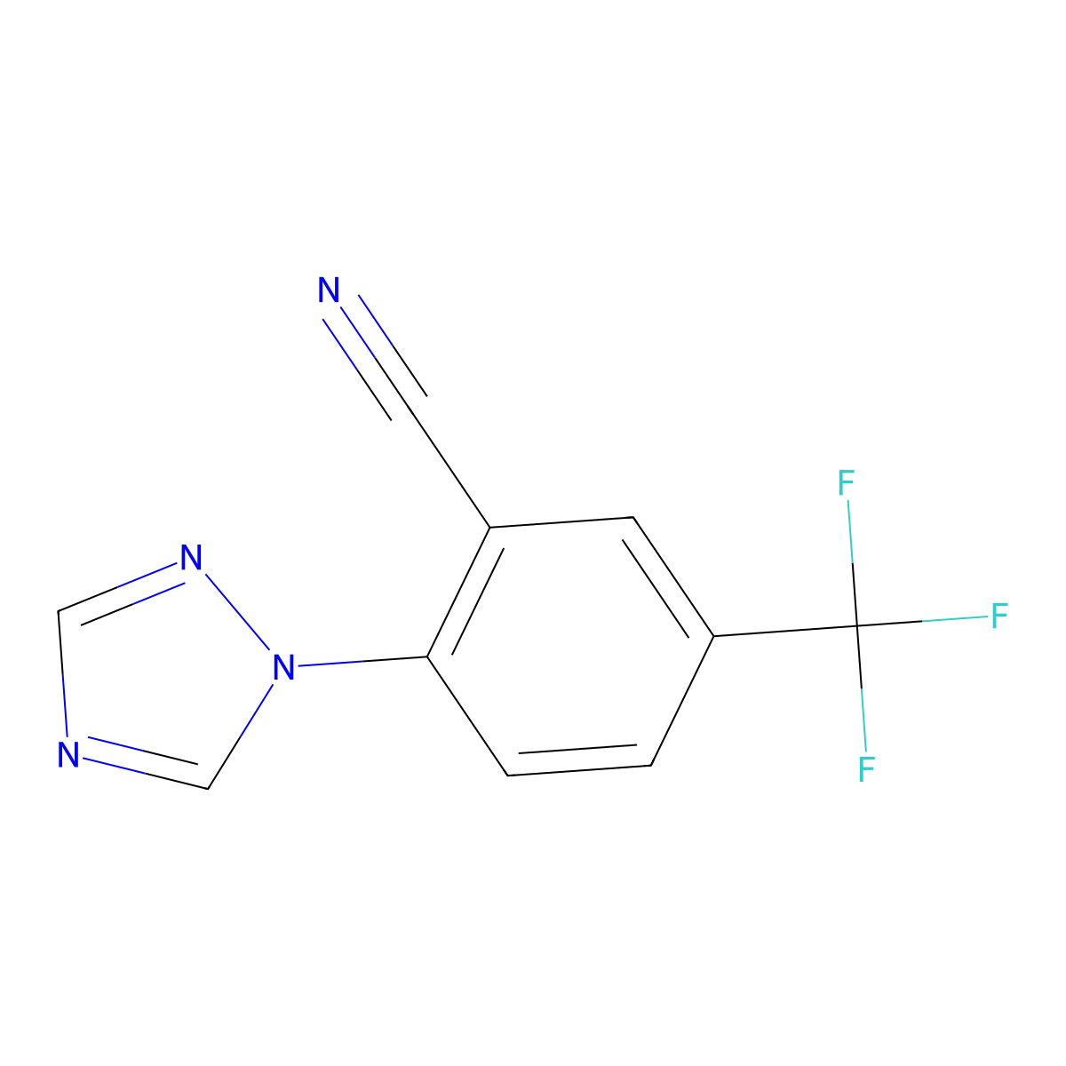 2-(1H-1,2,4-triazol-1-yl)-5-(trifluoromethyl)benzonitrile molecular structure, CAS 1094368-55-4