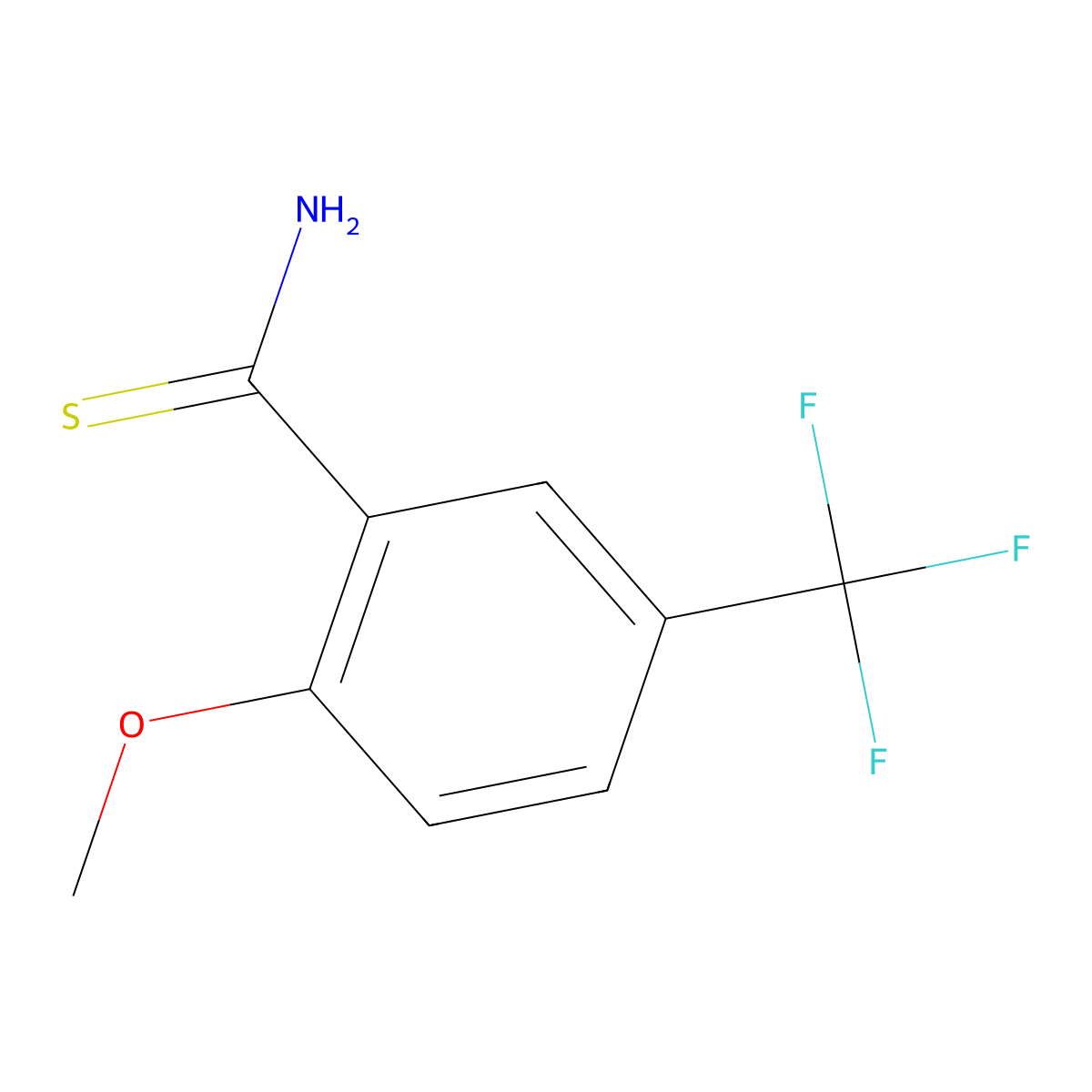 2-Methoxy-5-(trifluoromethyl)benzothioamide molecular structure, CAS 1094368-84-9