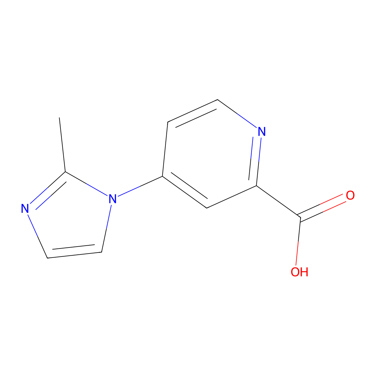 4-(2-methyl-1H-imidazol-1-yl)pyridine-2-carboxylic acid molecular structure, CAS 1094369-47-7