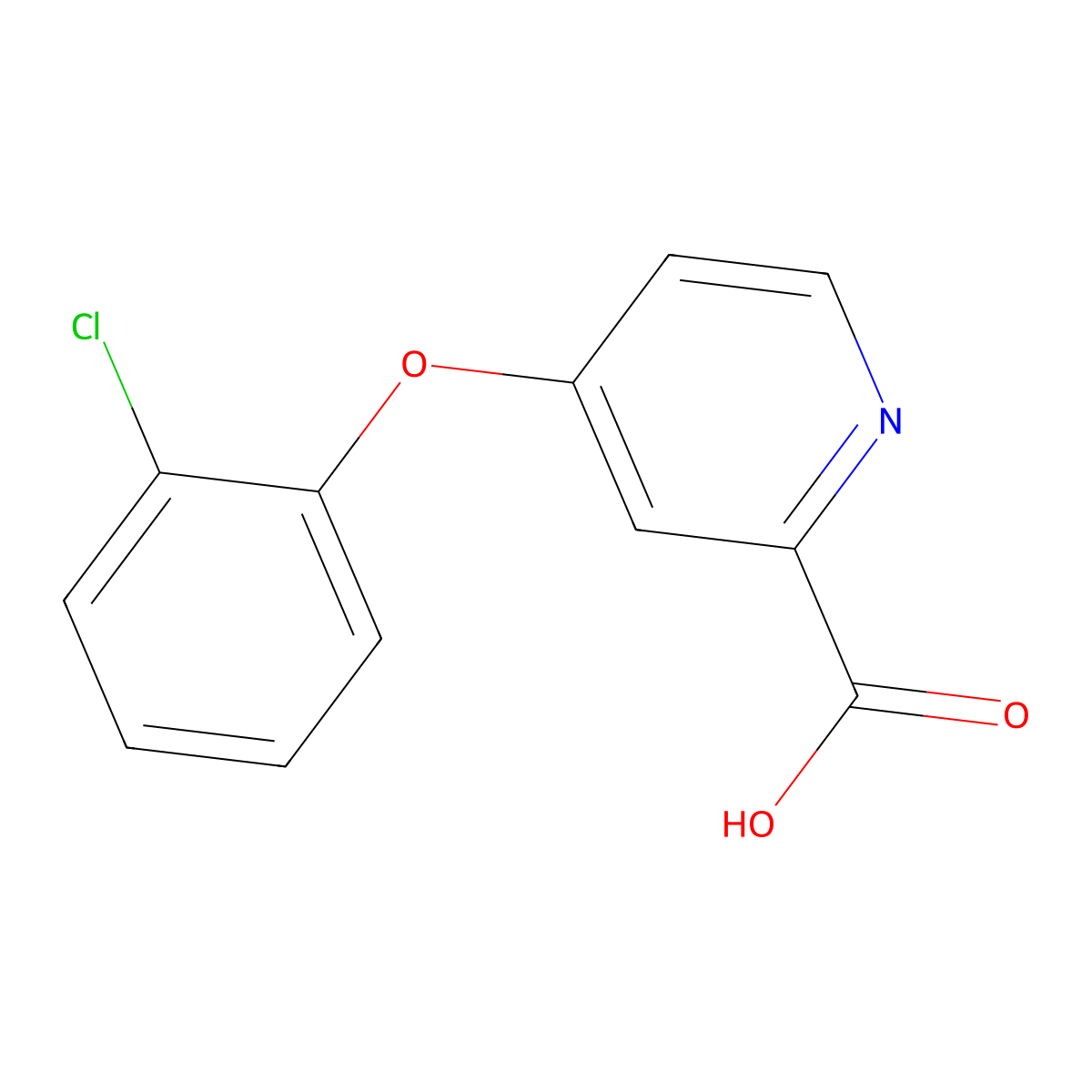 4-(2-Chlorophenoxy)pyridine-2-carboxylic acid molecular structure, CAS 1094369-55-7
