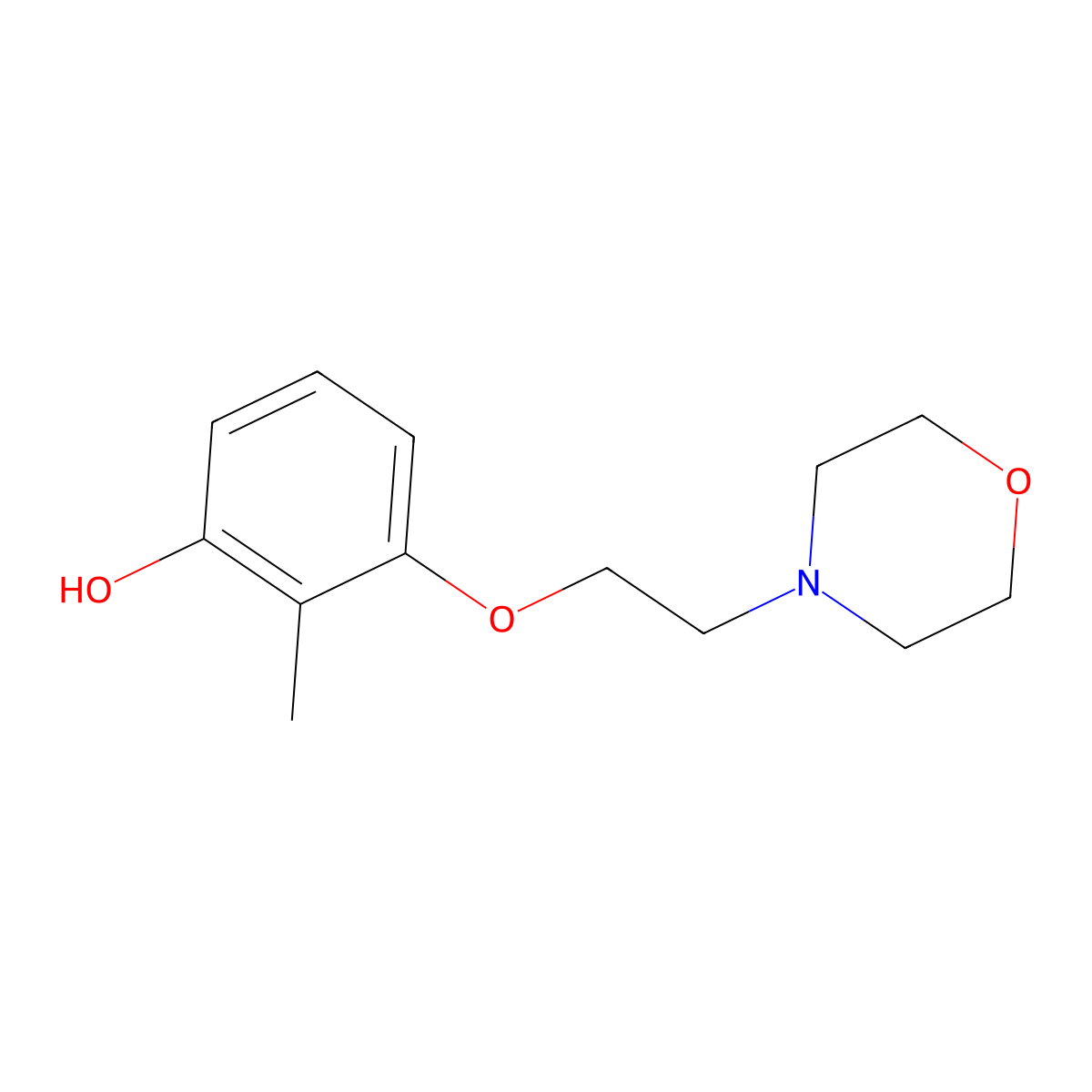 2-Methyl-3-[2-(morpholin-4-yl)ethoxy]phenol molecular structure, CAS 1094370-22-5