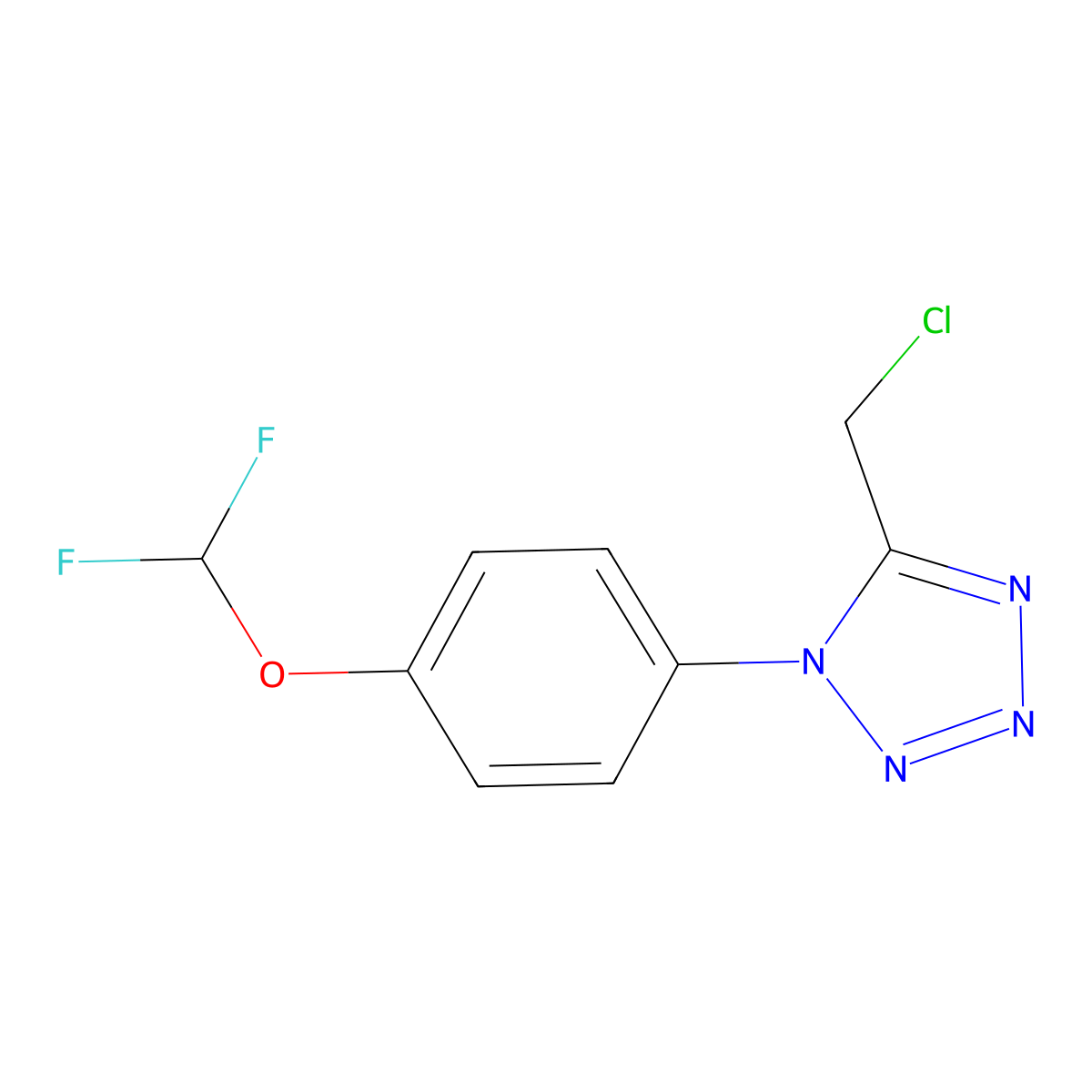 5-(chloromethyl)-1-[4-(difluoromethoxy)phenyl]-1H-1,2,3,4-tetrazole molecular structure, CAS 1094370-85-0