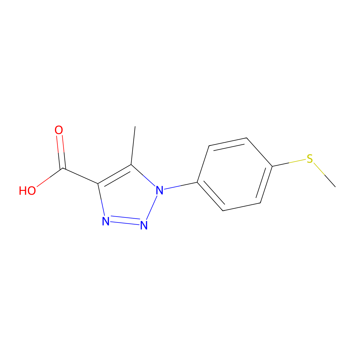5-methyl-1-[4-(methylthio)phenyl]-1H-1,2,3-triazole-4-carboxylic acid molecular structure, CAS 1094373-30-4