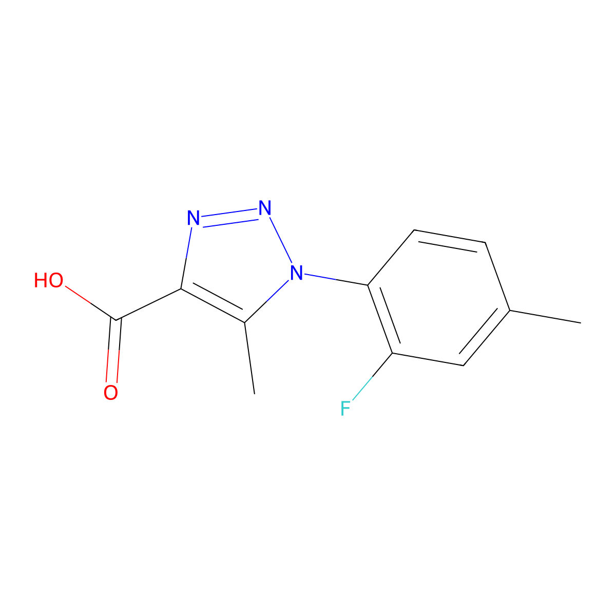 1-(2-fluoro-4-methylphenyl)-5-methyl-1H-1,2,3-triazole-4-carboxylic acid molecular structure, CAS 1094373-32-6