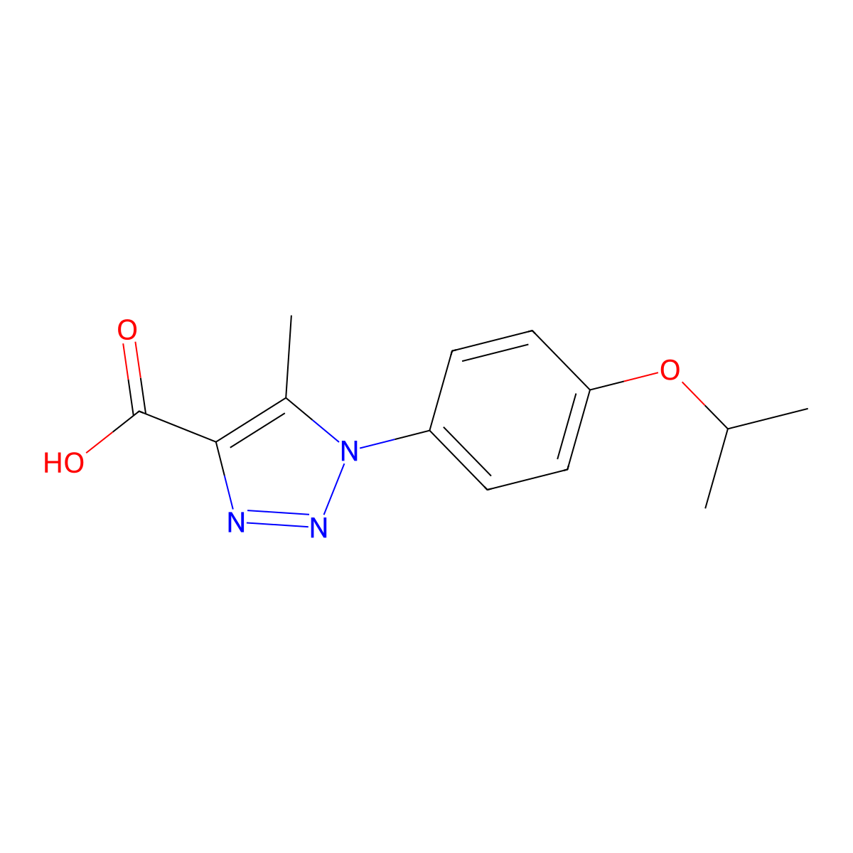 5-methyl-1-[4-(propan-2-yloxy)phenyl]-1H-1,2,3-triazole-4-carboxylic acid molecular structure, CAS 1094373-33-7