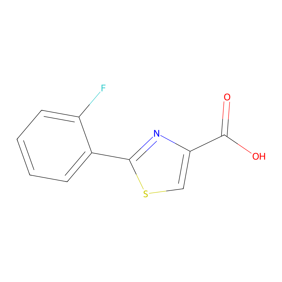 2-(2-Fluorophenyl)-1,3-thiazole-4-carboxylic acid molecular structure, CAS 1094373-86-0