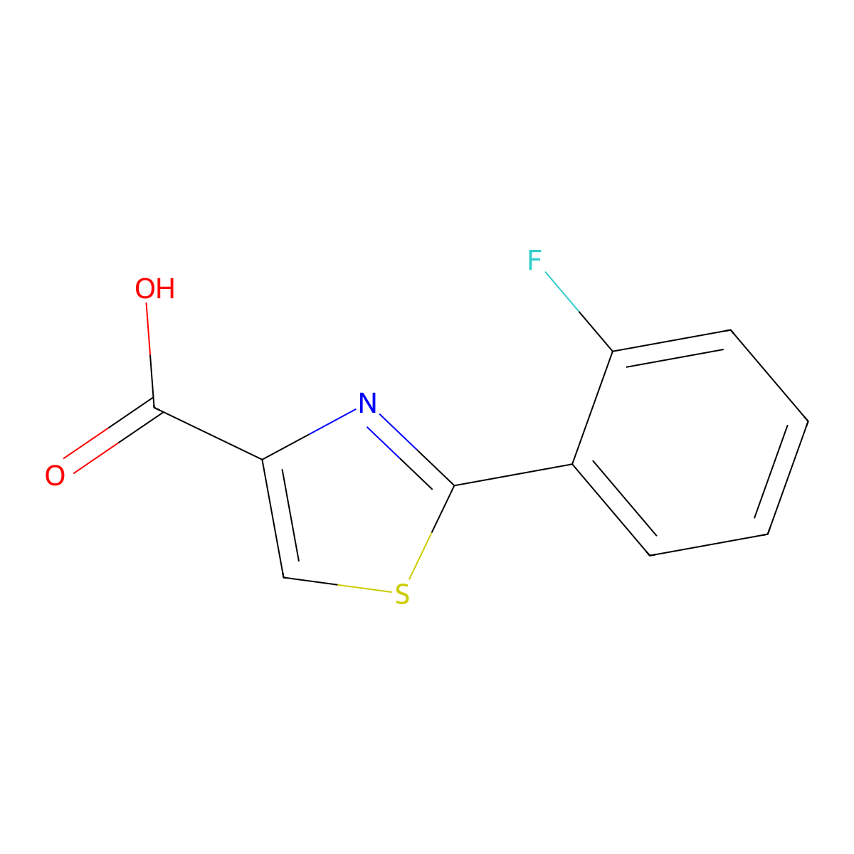 2-(2-Fluorophenyl)-1,3-thiazole-4-carboxylic acid molecular structure, CAS 1094373-86-0