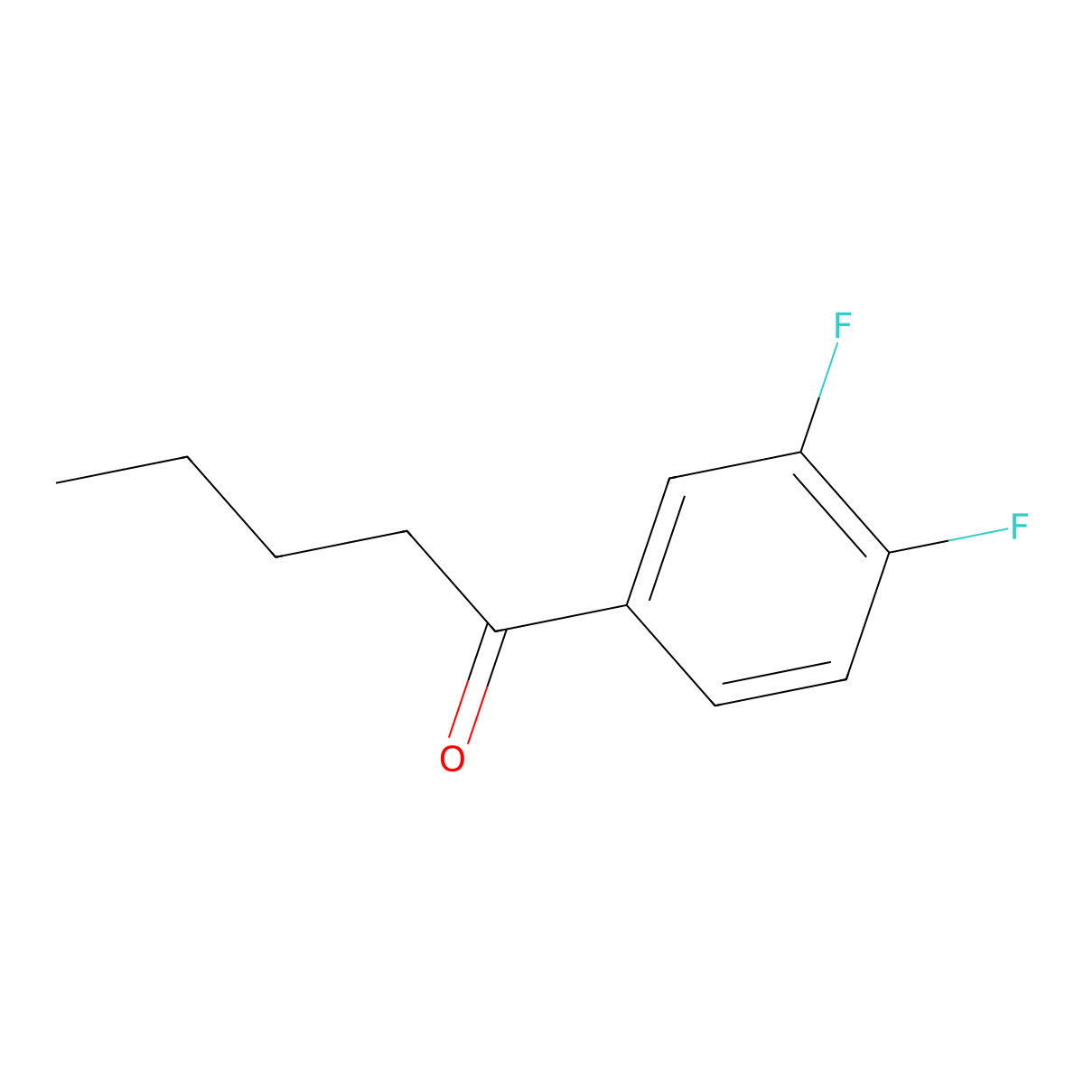 1-(3,4-Difluorophenyl)pentan-1-one molecular structure, CAS 1094374-82-9