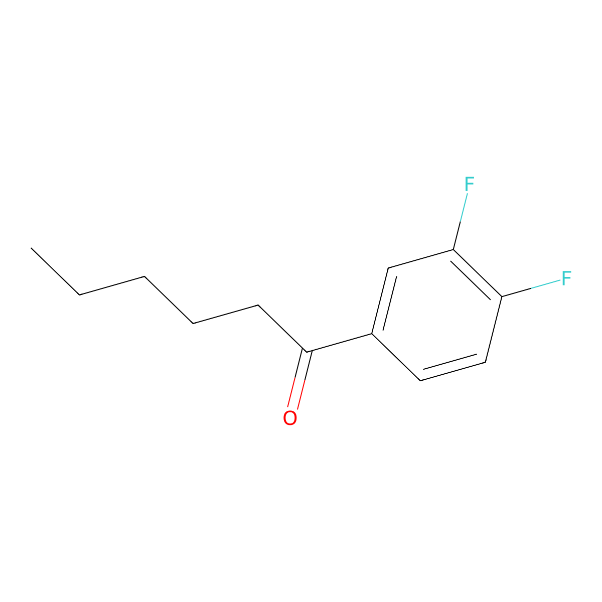 1-(3,4-Difluorophenyl)hexan-1-one molecular structure, CAS 1094374-83-0