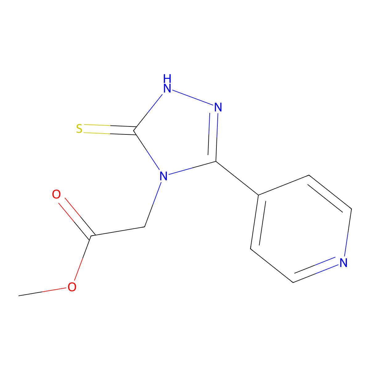 Methyl 2-(3-mercapto-5-(pyridin-4-yl)-4h-1,2,4-triazol-4-yl)acetate molecular structure, CAS 1094377-07-7