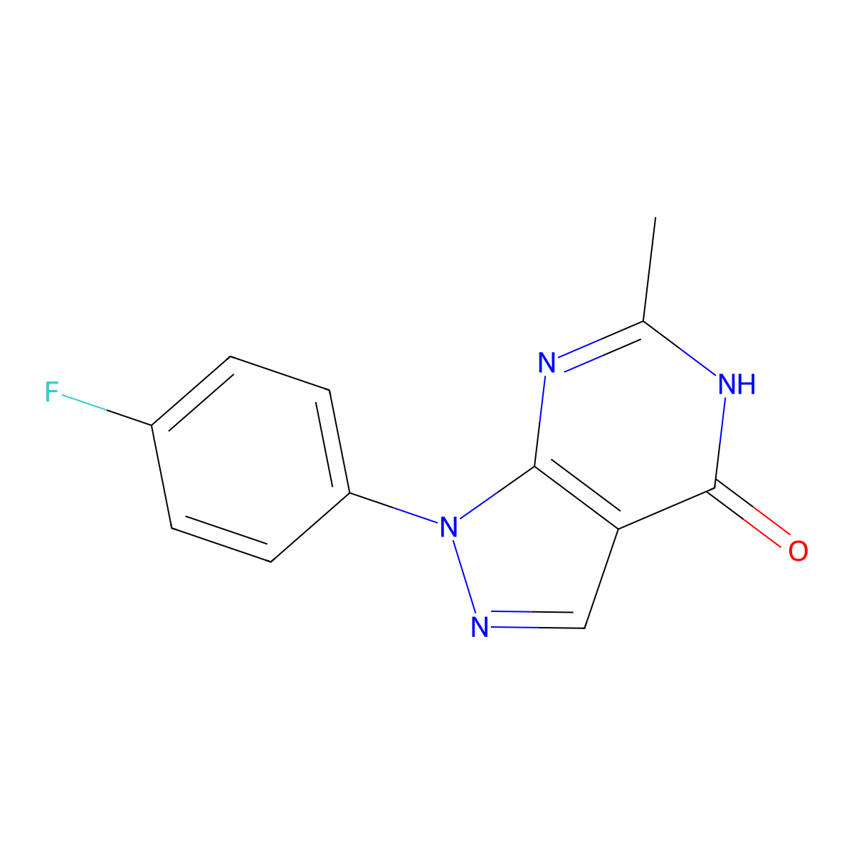 1-(4-fluorophenyl)-6-methyl-1H,4H,5H-pyrazolo[3,4-d]pyrimidin-4-one molecular structure, CAS 1094377-62-4