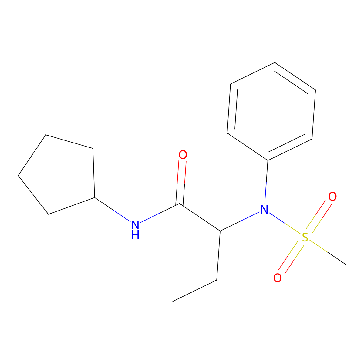 N-cyclopentyl-2-[(methylsulfonyl)(phenyl)amino]butanamide molecular structure, CAS 1094378-97-8