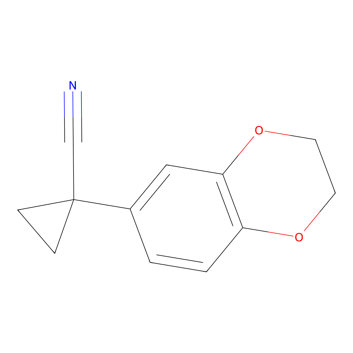 1-(2,3-Dihydro-1,4-benzodioxin-6-yl)cyclopropane-1-carbonitrile molecular structure, CAS 1094379-66-4
