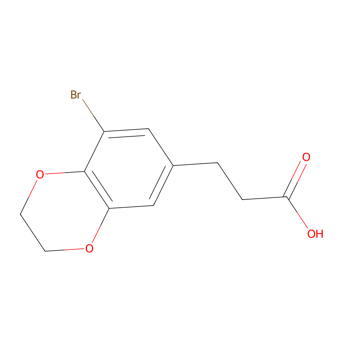 3-(8-Bromo-2,3-dihydro-1,4-benzodioxin-6-yl)propanoic acid molecular structure, CAS 1094381-71-1