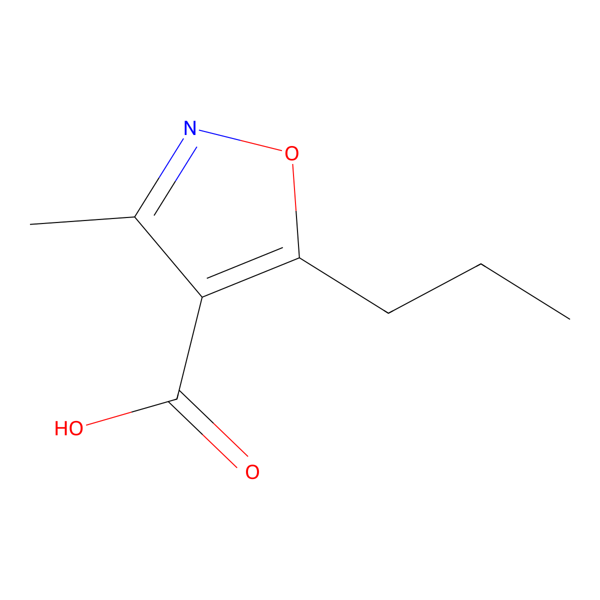 3-Methyl-5-propyl-1,2-oxazole-4-carboxylic acid molecular structure, CAS 1094382-34-9