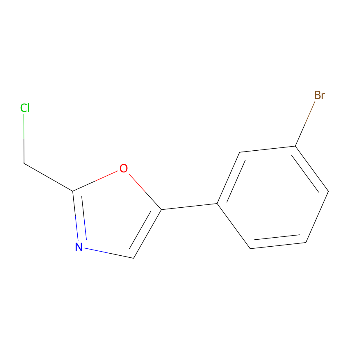 5-(3-Bromophenyl)-2-(chloromethyl)-1,3-oxazole molecular structure, CAS 1094382-35-0