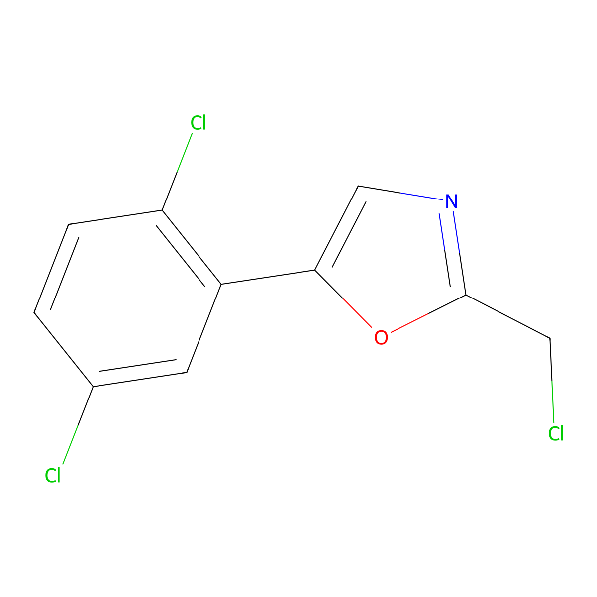 2-(Chloromethyl)-5-(2,5-dichlorophenyl)-1,3-oxazole molecular structure, CAS 1094382-38-3