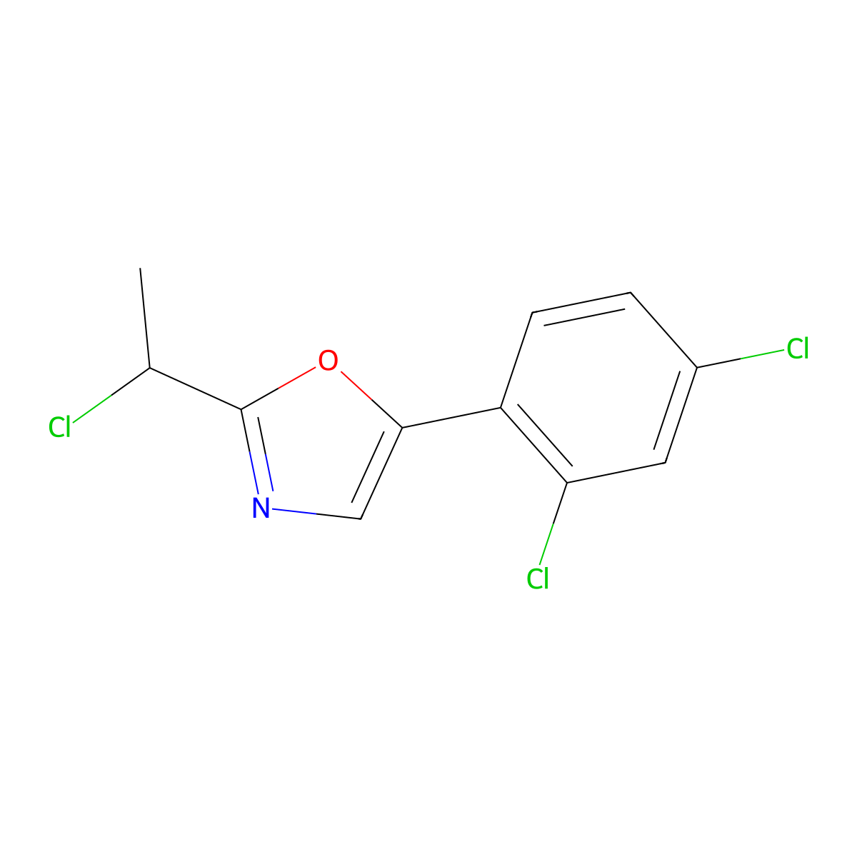 2-(1-Chloroethyl)-5-(2,4-dichlorophenyl)-1,3-oxazole molecular structure, CAS 1094382-55-4