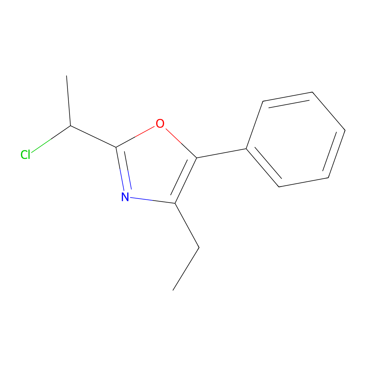 2-(1-Chloroethyl)-4-ethyl-5-phenyl-1,3-oxazole molecular structure, CAS 1094382-58-7