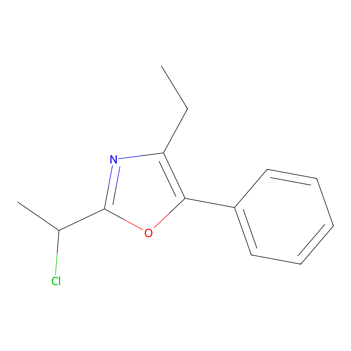 2-(1-Chloroethyl)-4-ethyl-5-phenyl-1,3-oxazole molecular structure, CAS 1094382-58-7
