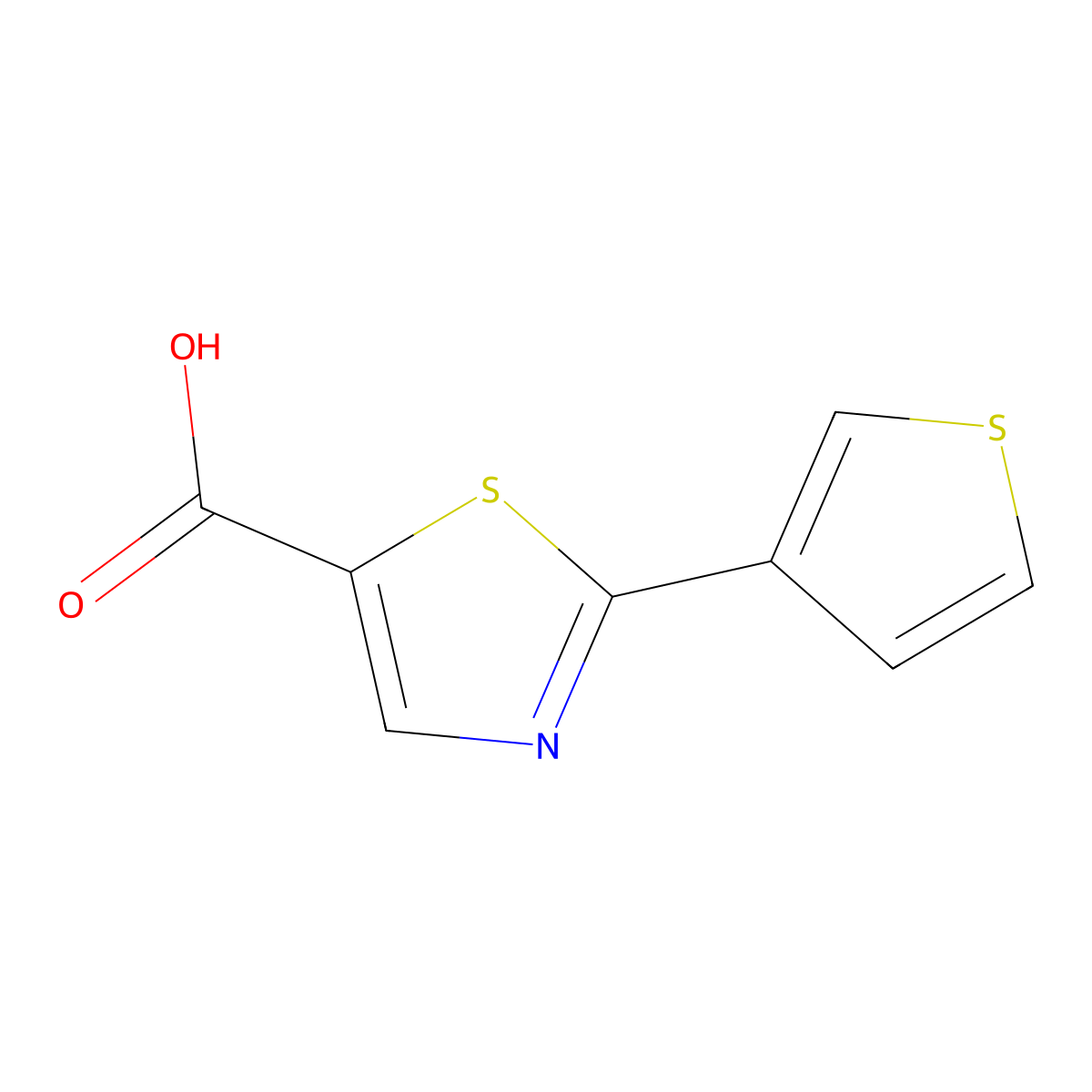 2-(Thiophen-3-yl)-1,3-thiazole-5-carboxylic acid molecular structure, CAS 1094385-75-7