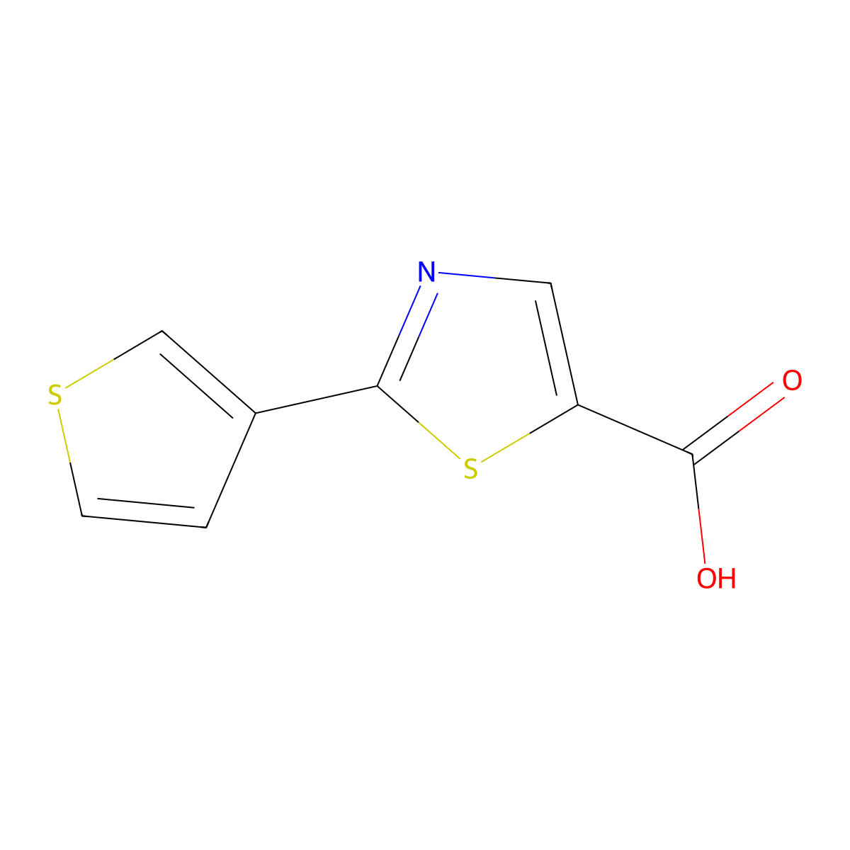 2-(Thiophen-3-yl)-1,3-thiazole-5-carboxylic acid molecular structure, CAS 1094385-75-7