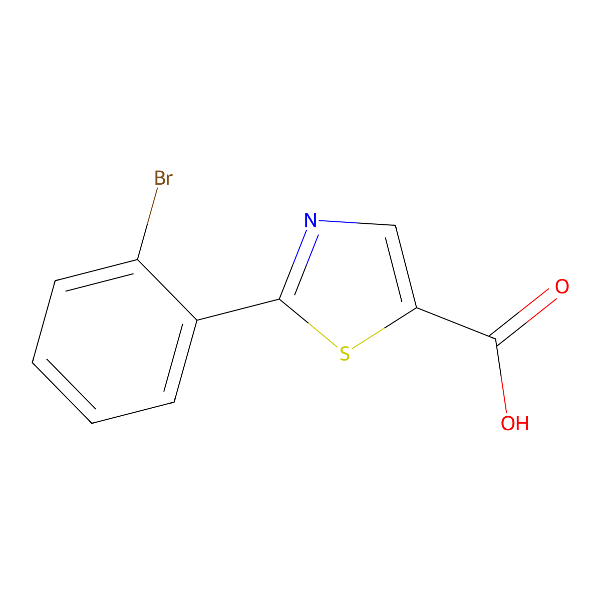 2-(2-Bromophenyl)-1,3-thiazole-5-carboxylic acid molecular structure, CAS 1094385-77-9