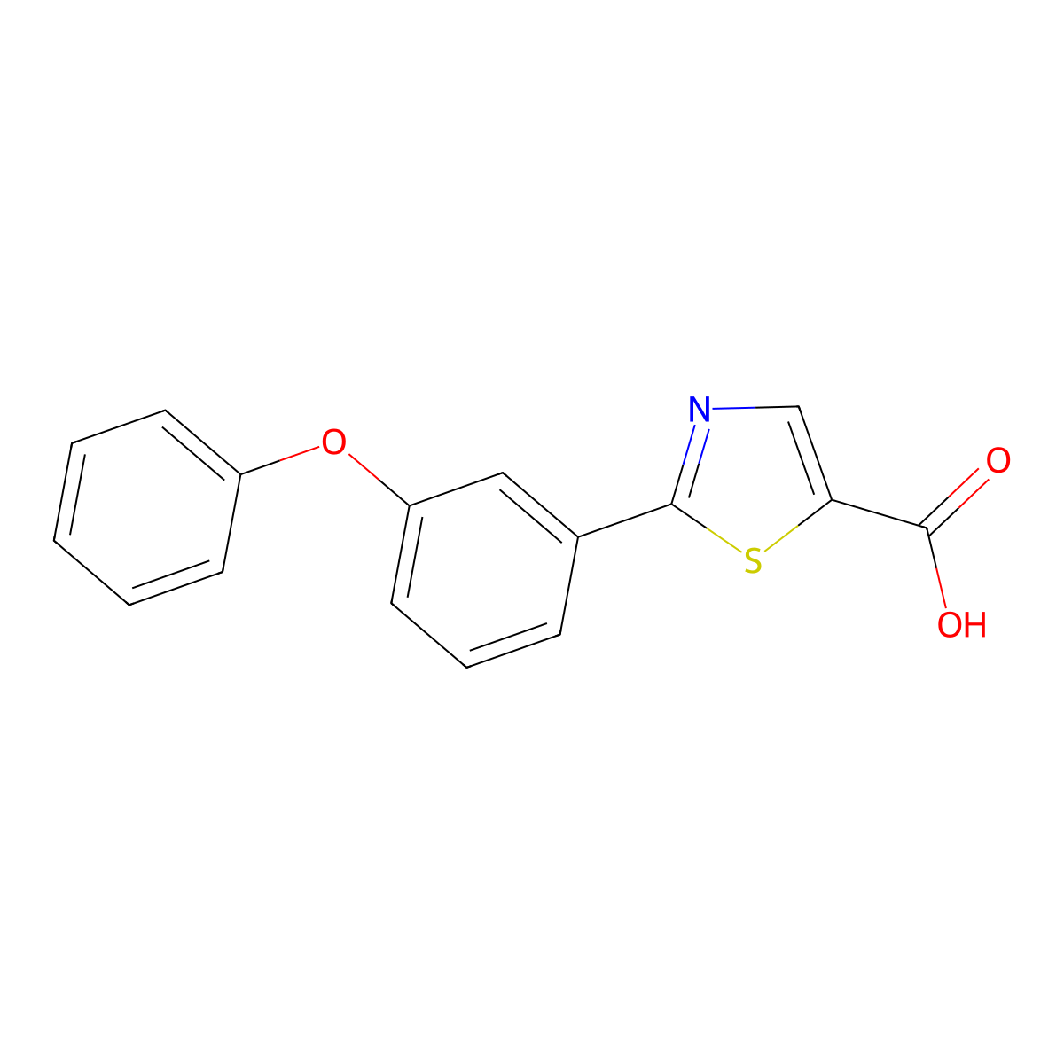 2-(3-Phenoxyphenyl)-5-thiazolecarboxylic acid molecular structure, CAS 1094385-78-0