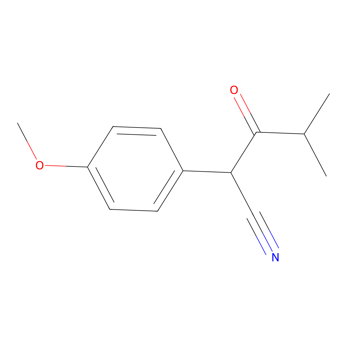 2-(4-Methoxyphenyl)-4-methyl-3-oxopentanenitrile molecular structure, CAS 1094386-64-7