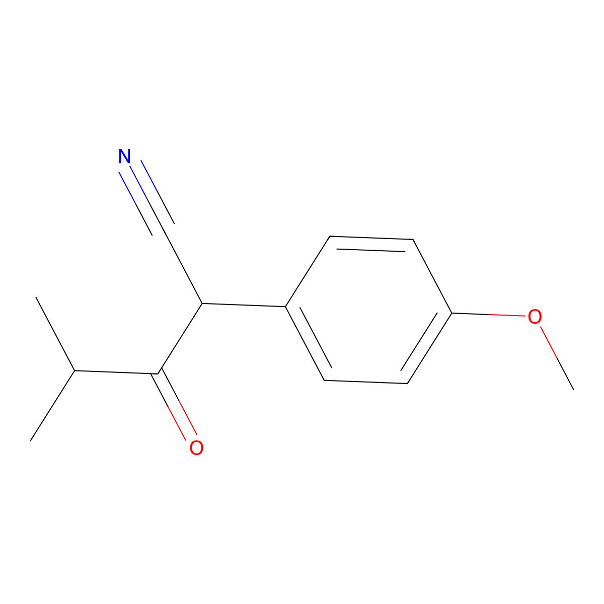 2-(4-Methoxyphenyl)-4-methyl-3-oxopentanenitrile molecular structure, CAS 1094386-64-7