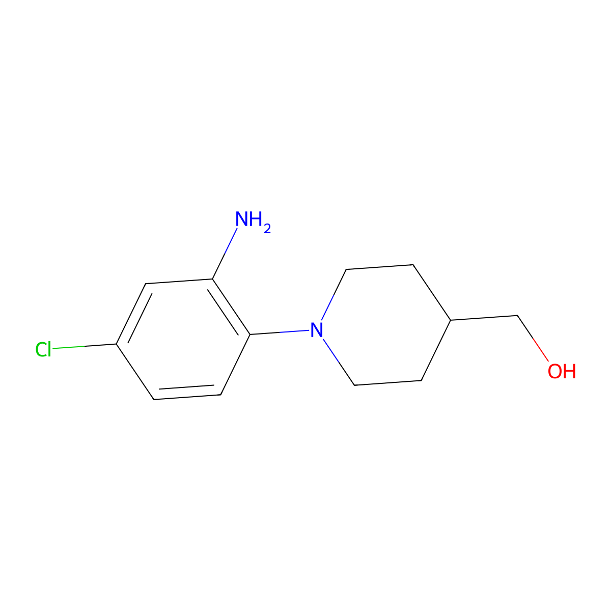 (1-(2-Amino-4-chlorophenyl)piperidin-4-yl)methanol molecular structure, CAS 1094389-23-7