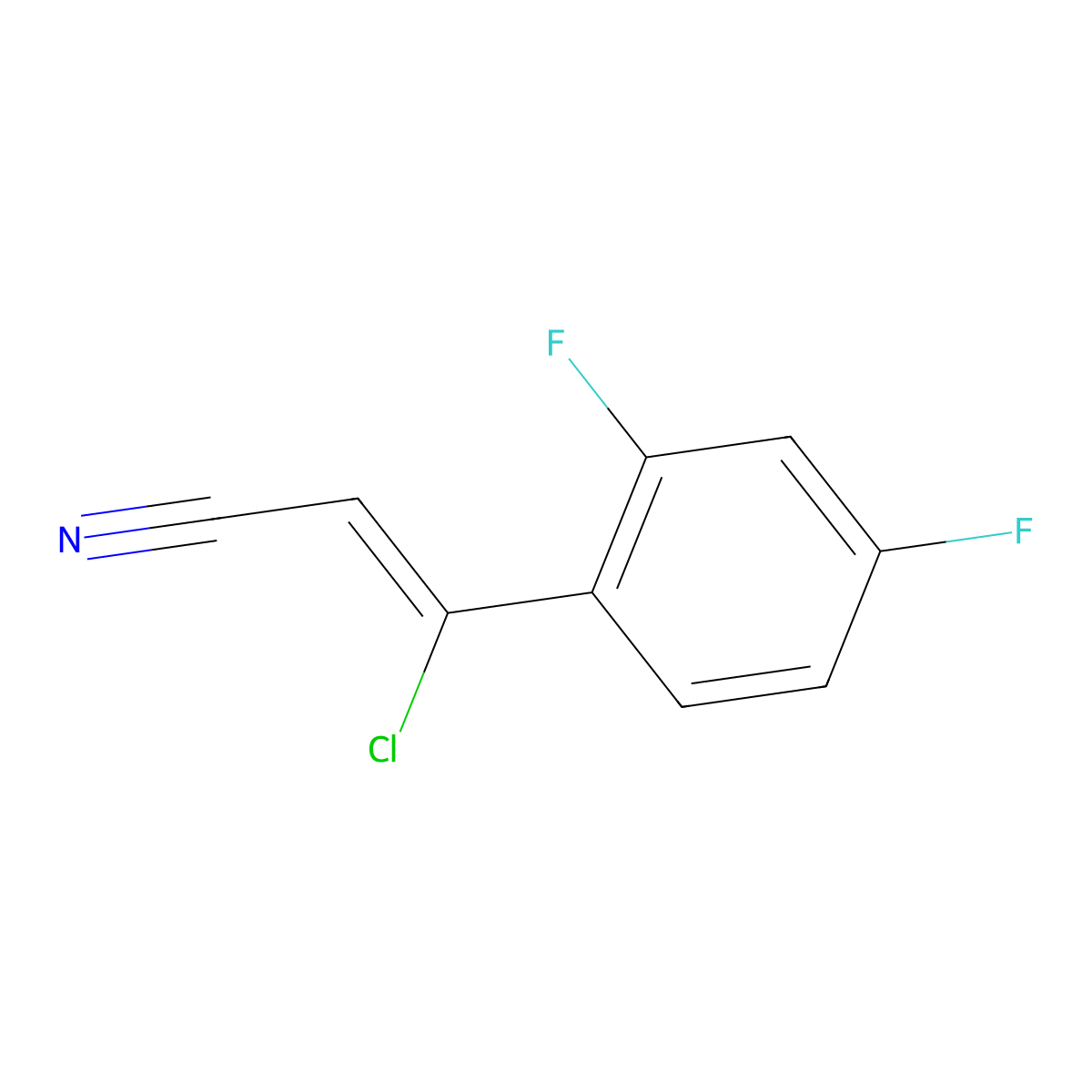 3-Chloro-3-(2,4-difluorophenyl)prop-2-enenitrile molecular structure, CAS 1094390-29-0
