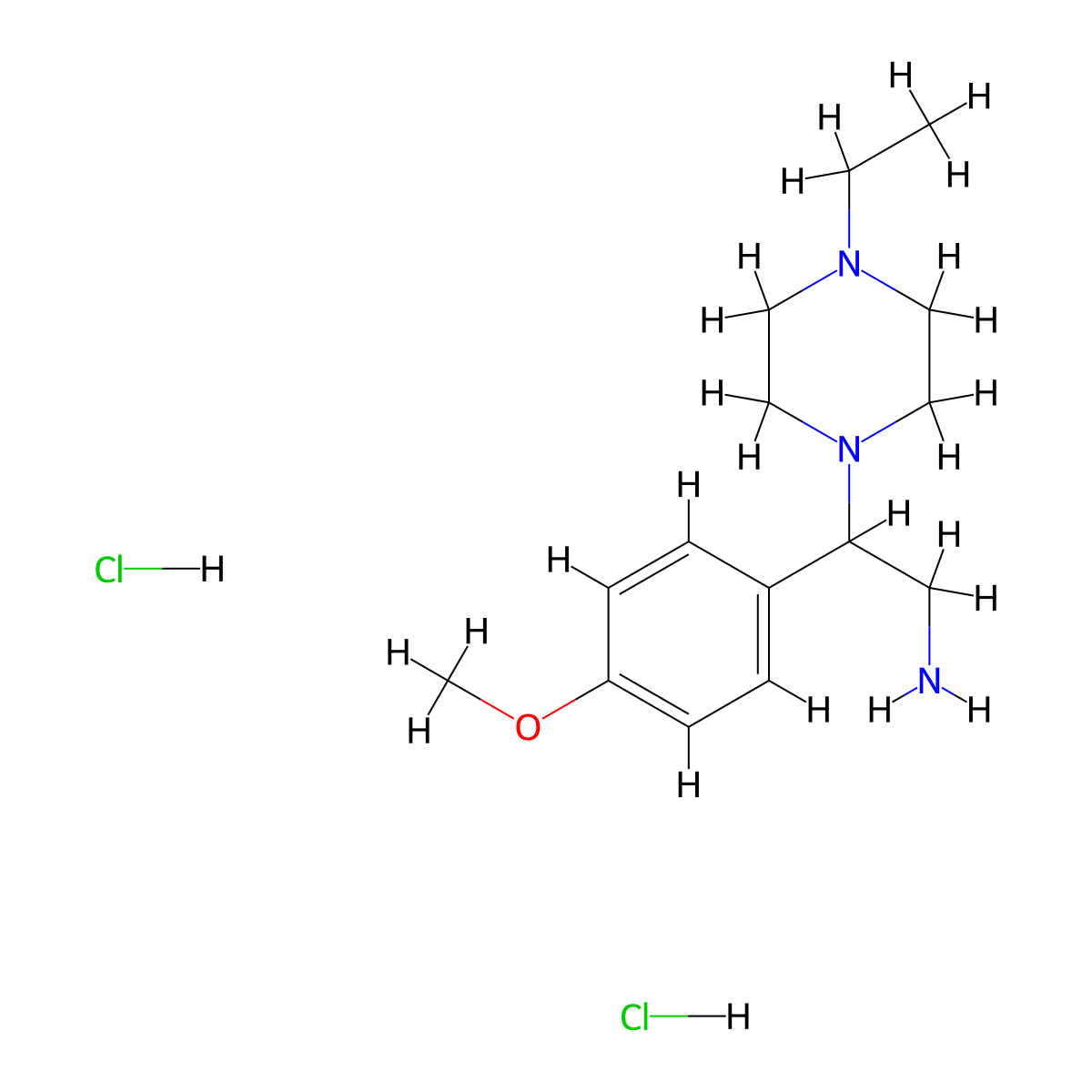 2-(4-Ethyl-piperazin-1-YL)-2-(4-methoxy-phenyl)-ethylamine dihydrochloride molecular structure, CAS 1094390-60-9