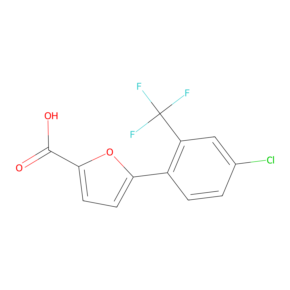5-[4-Chloro-2-(trifluoromethyl)phenyl]furan-2-carboxylic acid molecular structure, CAS 1094391-72-6