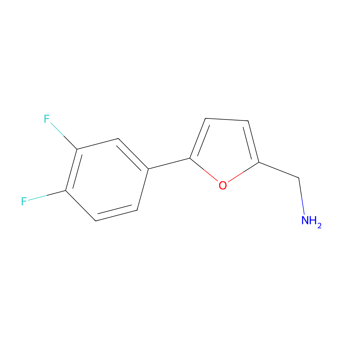 (5-(3,4-Difluorophenyl)furan-2-yl)methanamine molecular structure, CAS 1094391-83-9